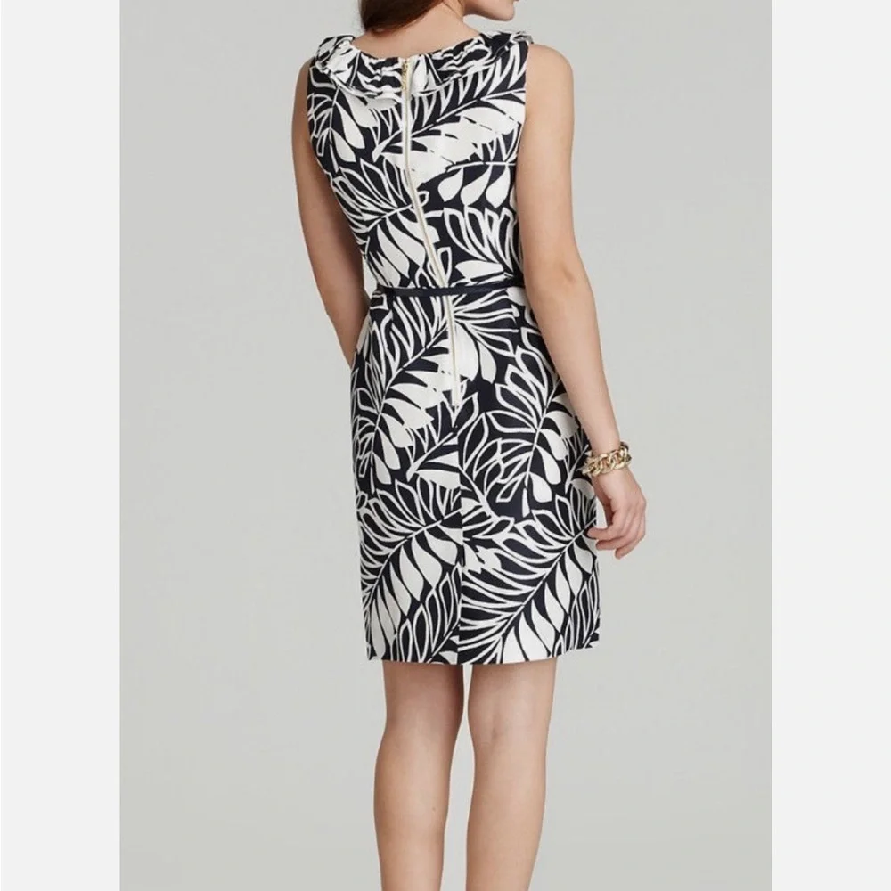 Kate Spade Elegant Black and White Leaf Print Dress - Picture 2 of 10